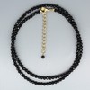 Gempires Natural Black Tourmaline 3.5 mm Beads Necklace, Protects &