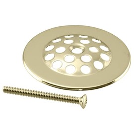 Westbrass D327-01 Beehive Tub Grid Strainer with Screw, Polished Brass