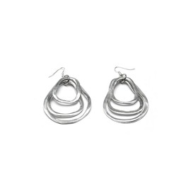 Vestopazzo Earrings 3 drops in 100% recycled aluminum.Handmade.One Size.Unisex, taglia unica, Aluminium, No Gemstone