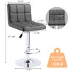 Kemon Bar Stools Modern PU Leather Height Adjustable Swivel Barstools