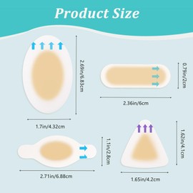 YBEATY 28 Stück Gel Blasenpflaster langlebige Fußpolster selbstklebende wasserdichte Hydrokolloid Pflaster für Füße Finger Zehen Fersen zur Vorbeugung Regeneration von Blasenpflastern