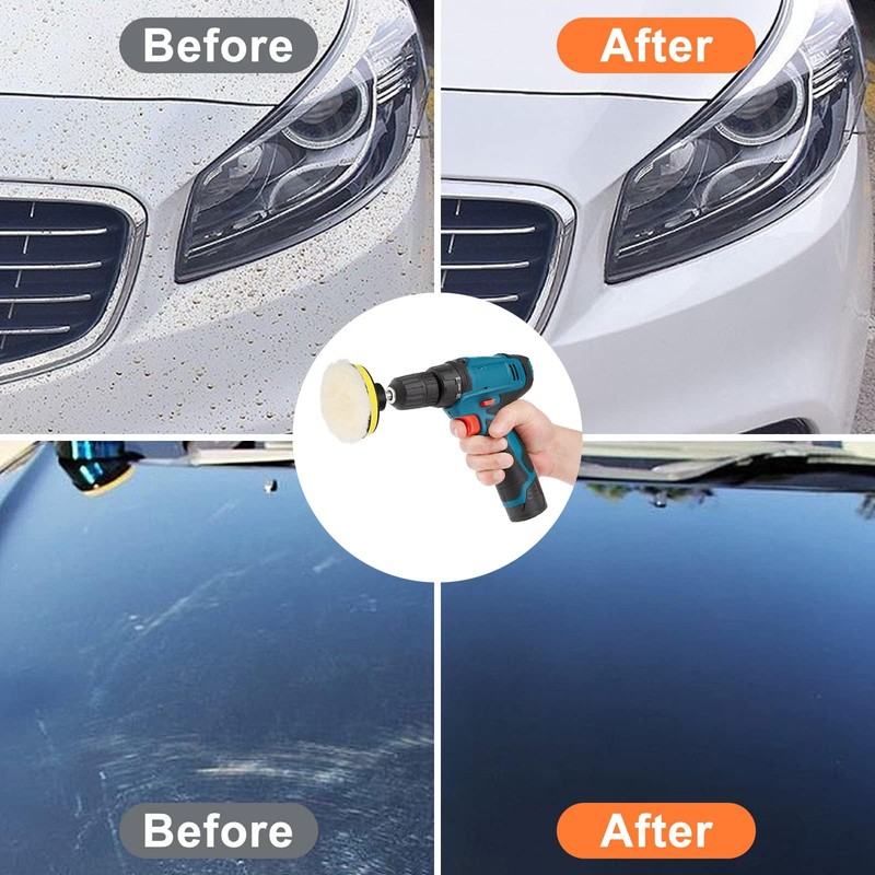 Linkstyle 9PCS Polishing Pad Kit, 3 Inch Wool and Sponge