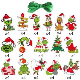 Unbranded 64 Piece Merry Christmas Grinch Ornaments Tree Hanging Decoration Figure Pendant