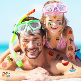 Summer Temporary Tattoos Stickers - 100 Pcs Beach Party Decorations Supplies Favors Pool Hello Summer Birthday Party Themed Cute Gifts Boys Girls Ideal Prizes Rewards School Classroom