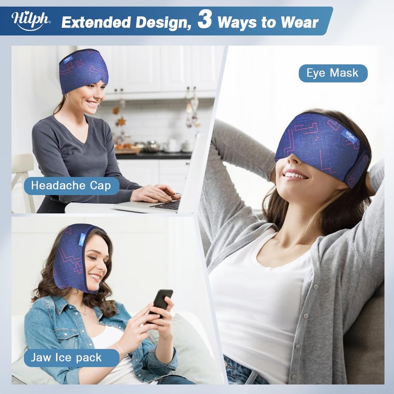 Hilph Migraine - Berretto per emicrania, in rilievo, per alleviare