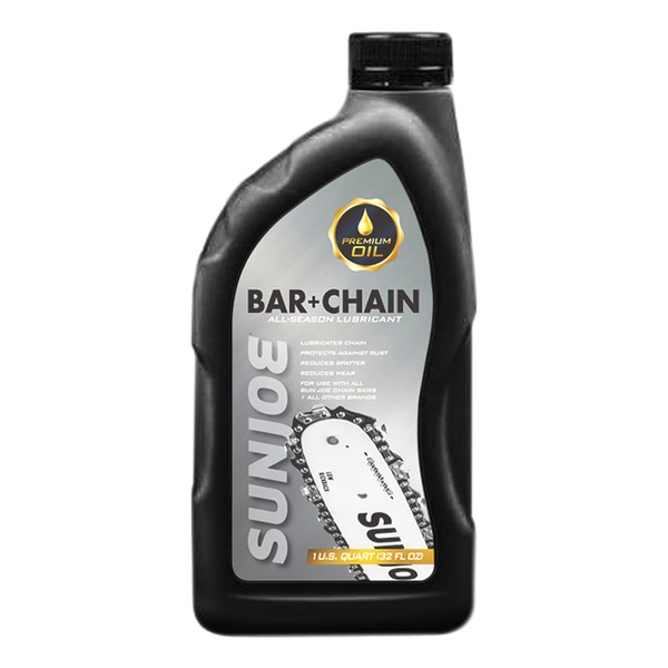 Sun Joe SWJ Premium Bar, Sprocket, Season Chainsaw Lubrication, Universal Saw Chain Oil for Fast Efficient Cutting, 1-Quart, Black