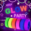 KIWIHUB Neon Fluorescent Gaffer Tape, 6-Color UV Blacklight Reactive Glow