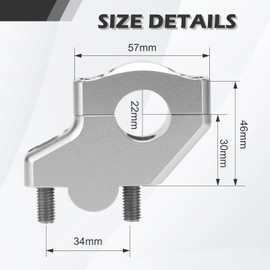 7/8" 22mm Handlebar Bar Risers Motorcycle Bar Clamps 7/8" Bar For Motorbike Pit Dirt Bikes Silver Riser Height 30mm (1.18 "), 20mm (0.79") Backward or Forward
