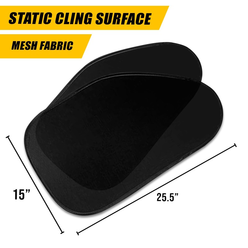 Zone Tech Side Window Cling On Sun Shades- 2-Pack Mesh