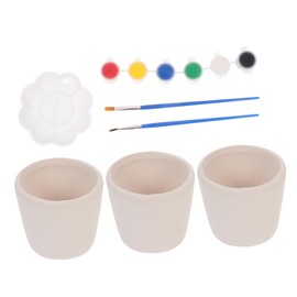 SEWACC Small Blank Vase Set for DIY Hand Painting Craft Kit with Ceramic Pots Painting Tools for Home Office Garden Decoration