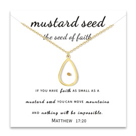 Mustard Seed Necklace First Communion Gifts for Girls Inspirational Gifts Christian Baptism Faith Jewelry Gift