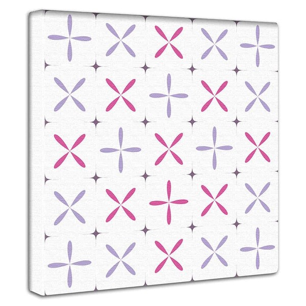 Pat-0032-XL Pink Purple Art Panel, 39.4 x 39.4 inches (100 x 100 cm), XL, Made in Japan, Poster, Stylish, Interior, Remodeling, Living Room, Interior, Flowers, Pastel, Geometric Fabric Panel
