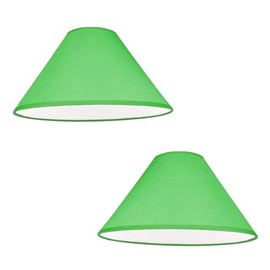 Pack of 2 - Empire Cotton Coolie Lamp Shades for Table Lamps and Pendant Ceiling Lights - 30cm Dia (Green)