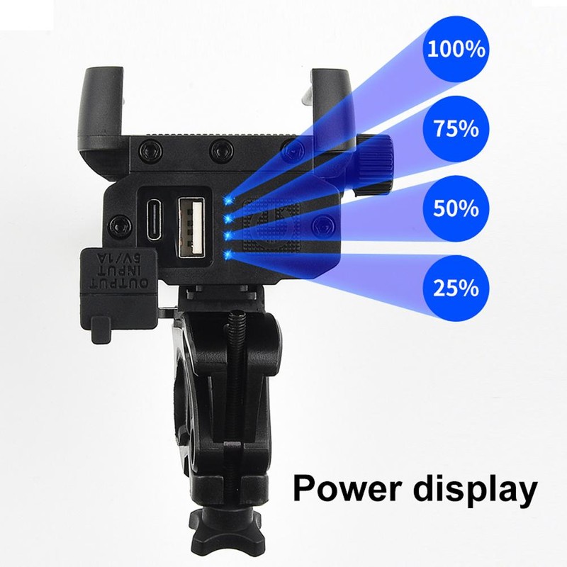 Bike Light 3LED USB Rechargeable Rotatable Headlight with Power Display