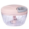 Manual Garlic Chopper, 500Ml Pink Cover ABS Resin Hand Pull