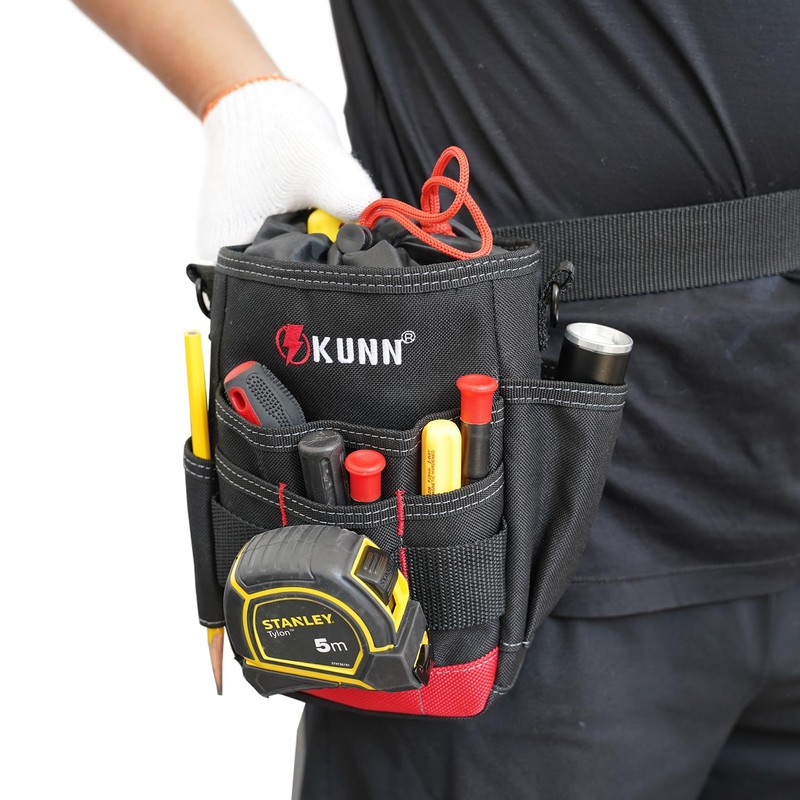 KUNN Small Tool Pouch Utility Tool Belt Pouches,Compact Top Drawstring