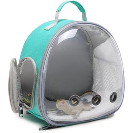 Small Animal Carrier Backpack Space Capsule Bubble Window Carrier Backpack for Lizard Guinea Pig - Color: Green