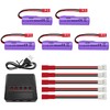 AMZZN 5PCS 3.7V 1000mAh Li-ion Battery with JST-2P Plug and
