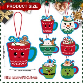 Wenqik 30 Sets Christmas Craft Kit for Kids Hot Cocoa Christmas Ornaments DIY Christmas Tree Decorations Hot Cocoa House Crafts Kit Xmas Gift for Kids Classroom Activities Holiday Party Supplies