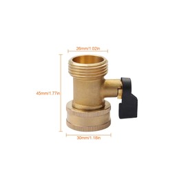 Thicken Brass 3/4 Garden Hose Connector, Male and Female Threaded Faucet Adapter, with Individual Straight Single Pass Ball Valve