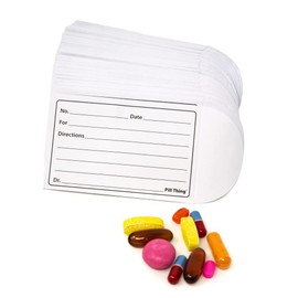 Printed Pill Envelope with Peel and Seal Pressure Closure - 3.5" x 2.5", Easy to Fill, Holds Variety of Pill Sizes (100)