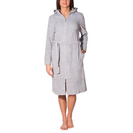 Aquarti Women's Long Bathrobe with Zip - xxl
