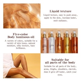 Maepeor Moisturizing Body Shimmer Oil / Silver Body Illumiinator 2.8 Oz New