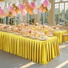 6FT Gold Satin Tablecloths for Rectangle Tables - Shiny Spandex