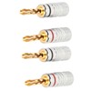 2 Pairs BFA Banana Plug 4mm Gold Plated Brass Serrated