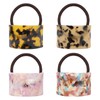 Honbay 4PCS Fashion Acrylic Acetate Geometric Arc Elastic Hair Ties