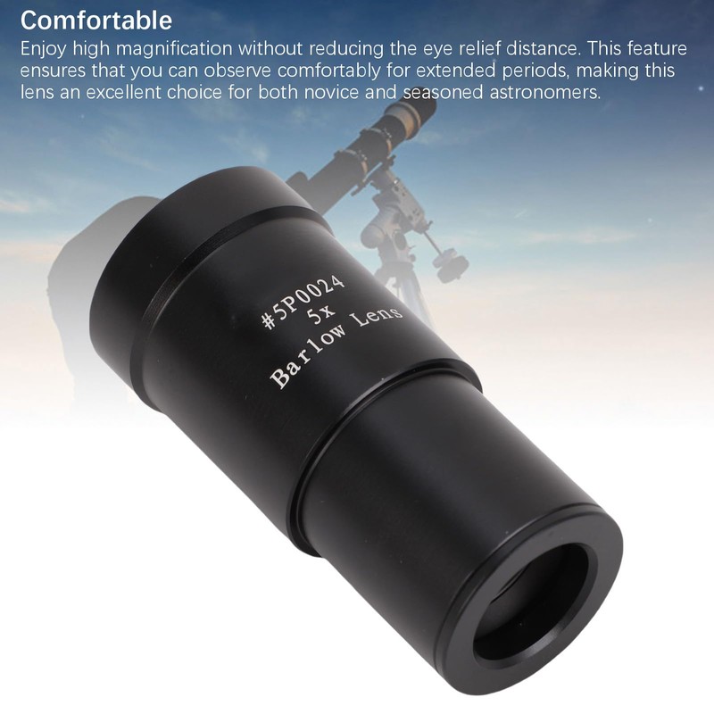 Generic Barlow Lens 5X, 1.25 Inch Telescope Accessory, Multi Layer
