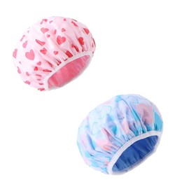 2 PCS Shower Caps,Waterproof Shower Cap,Dry Hair Cap, Oil Baking Cap, Bath Cap, Water Absorbing, Waterproof, and Oil Smoke Proof, Soft Hair Wrap, Reusable Large Shower Cap for Long Hair
