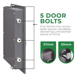 EconoHome Home Safe Heatproof Up to 1700°F - 2.7 Cu. Ft Interior Capacity with Smart Lock System, Master Key - Wall-Mounted Steel Fire Proof Safe for Home Documents, Cash, Jewelry, Documents, Brown