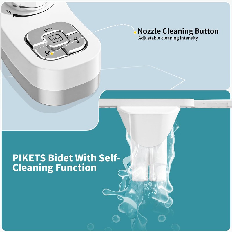 PIKETS Bidet Attachment for Toilet, Dual Nozzle (Frontal and Rear