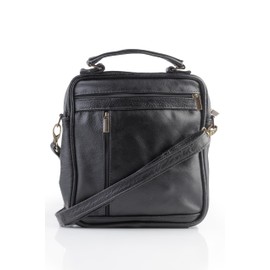 Bolsa bandolera de mensajero para hombre de piel 100% genuina, bolso ideal negocios, viajes, oficina, trabajo, bandolera cruzada casual, diseño funcional artesanal, incluye monedero de chamarra (café)