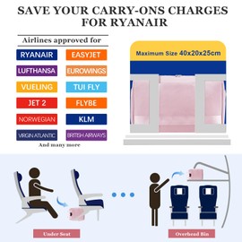 VMIKIV Designed for Ryanair Cabin Bags 40x20x25 Underseat Cabin Bag,Carry-Ons Hand Luggage Bag for Travel,Cabin Luggage for Ryanair Bag,Flight Bag for Women and Men