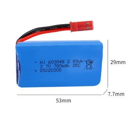 Itexkun 2 Pcs 3.7v 780mah jst 25C Li -po battery with 3.7v jst USB charger Fits for WLtoys V686 V626 V636 Q222 RC Drone Spare Parts