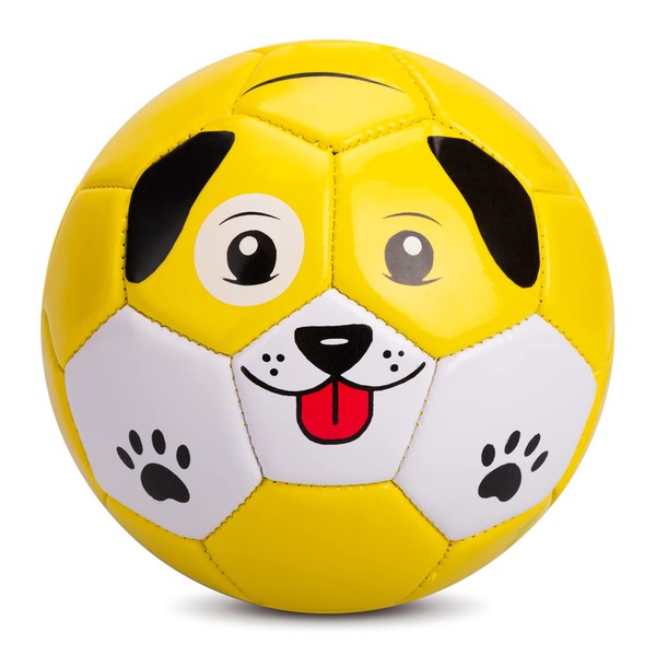 INPODAK Size 2 Football, Football for Toddlers 1-3, Kids Football for Age 2 3 4 5 6, Garden Ball Game, Football Toys Gift for Boys Girls Years Old Yellow