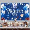 Happy Fathers Day Banner Decorations 5.9×3.6Ft Blue Suit Tie Happy