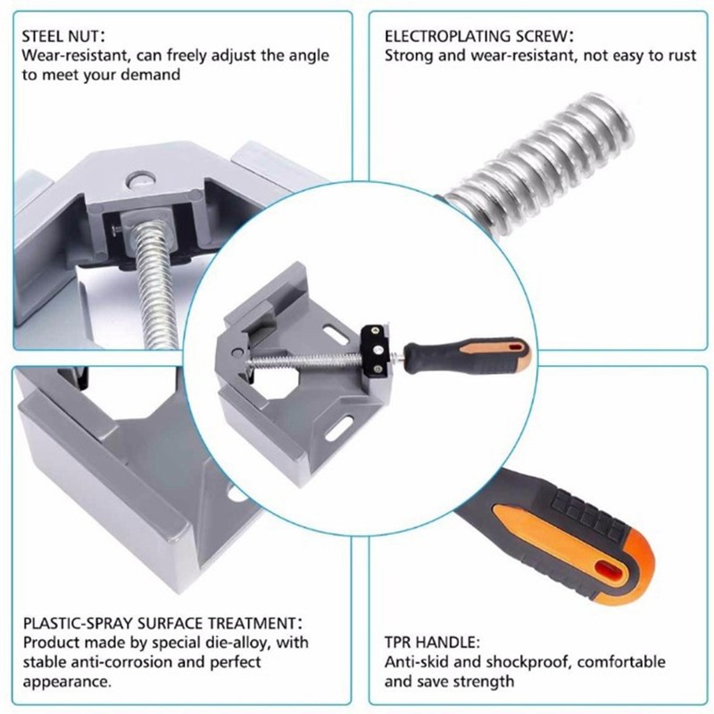 Corner Clamp 90 Degree Single Handle Aluminum Alloy Adjustable Right