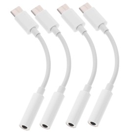Operitacx 4Pc USB Type C to Headphone Adapter Connector for Type C Devices Supports Charging Volume Control Compatible with Random Color