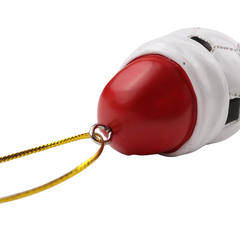 Soccer Ball with Santa Hat Ornament, Christmas Tree Sports Accessory,