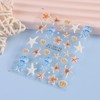 5D Embossed Nail Stickers Ocean Nail Decals Cute Starfish Shell