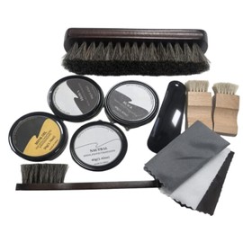 Mia&Argoo 13PC Shoe Polish Kit Leather Boot Cleaning Shine Care Set With Travel Case, Soft Horsehair Bristle Dauber, Shoe Horn