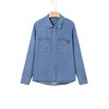 Sidefeel Women's Denim Shirts Button Down Jean Shacket Spring Outfit