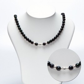 Natural gemstone necklace black green jade health necklace 9mm 10mm Black green jade health necklace 10mm/for men