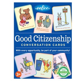 eeBoo: Good Citizenship Conversation Flash Cards, Encourages and Teaches Children How to Be Part of Their Community, Whether Family, School, or Planet, For Ages 3 and up