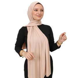 Prien Hijab for Women Viscose Scarf Lightweight Muslim Hijabs Long Shawl Islamic Scarves Turkey Silk Headscarf for Womens (Beige)