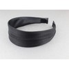 Black headband 1 5/8" wide shiny satin fabric covered hair