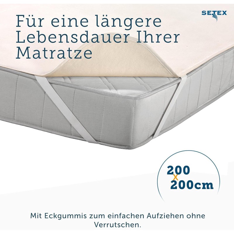 Setex Molton Mattress Protector, natural, 90 cm x 200 cm